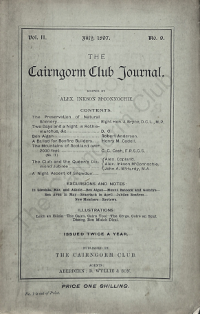 The Cairngorm Club Journal No 9 cover